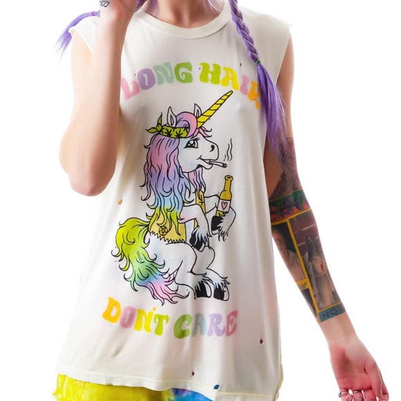 UNIF LONG HAIR DON'T CARE TANK - Picture 1 of 3